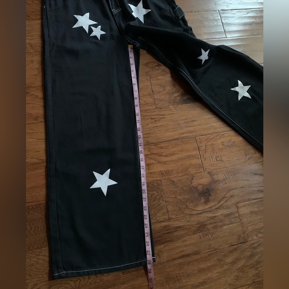 Romwe White Stars Black‎ Carpenter Cargo Pants - Picture 12 of 15